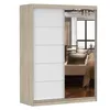 Schwebetürenschrank Kleiderschrank 150 cm Sonoma/Weiß mit Produktbild-Vorschau 6