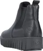 A black Rieker women's boot with a platform sole is shown from the back. Voir les images du produit