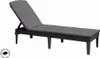 A grey sun lounger with a dark grey frame, shown on a white background. Produktbild-Vorschau