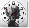 Wanduhr - Quadrat - Glasuhr - Frau Abstraktion - 40x40cm - Produktbild-Vorschau 1