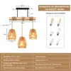 Lampada a sospensione con paralume in rattan attacco E27 Anteprima dell’immagine prodotto 4