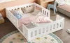 Letto a piattaforma Sweiko in legno 140x200 con ringhiera, Anteprima dell’immagine prodotto 6