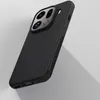 A black phone case with a textured surface is shown at an angle against a light gray background. Produktbild-Vorschau