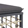 vidaXL Gartenhocker mit Dunkelgrauem Kissen Poly Rattan Produktbild-Vorschau 4