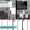 A collage showing different installation options for an outdoor shower and various shower head designs. Produktbild-Vorschau