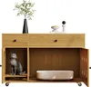 MODFU Cat Cabinet Pet Sideboard Pet Hutch con rotelle e Anteprima dell’immagine prodotto 11