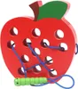 Dřevěné šněrování navlékací hračka Montessori červík jídlo Náhled obrázku produktu 1