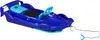 A blue and light blue plastic sled with a steering wheel and a rope for pulling. Produktbild-Vorschau