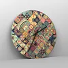 Wanduhr - Rund - Glasuhr - Blumen Mosaik - 30x30cm - Produktbild-Vorschau 4