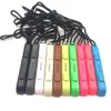 A collection of colorful lanyards with plastic attachments, laid out on a white background. Produktbild-Vorschau