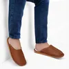 Heren slippers, leer, lamswol, lichtbruin, met de hand Productafbeelding-voorbeeld 4