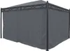 A gray gazebo with side curtains is shown against a white background. Náhľad obrázku produktu