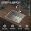 ML-Design Küchenspüle mit Ab- und Überlaufgarnitur, Silber, Produktbild-Vorschau 2
