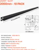 A black aluminum extrusion profile with a technical diagram showing its dimensions. Anteprima dell’immagine prodotto