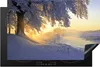 KitchenYeah© Herdabdeckplatte Ein verschneiter Baum mit Produktbild-Vorschau 1