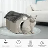 Lit pour chats Cave à chats en peluche Chaud pour l'hiver Voir les images du produit 6