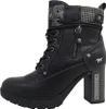 Mustang  Damenschuhe Stiefeletten Schnürer Schwarz Freizeit Produktbild-Vorschau 3