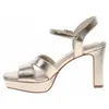 Tamaris Damen Sandalette Gold Silber Metallic Optik Karree Produktbild-Vorschau 8