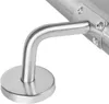 A close-up shot of a stainless steel handrail bracket attached to a railing. Náhled obrázku produktu