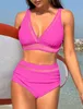 ASKSA Dámské bikiny Push Up Belly Swimsuit y dvoudílné Náhled obrázku produktu 3