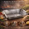 Grillschale Edelstahl 34x30x6 cm – Grillkorb für Gemüse & Produktbild-Vorschau 2