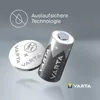 Two VARTA batteries, one coin cell and one cylindrical battery, are shown against a light gray background. Text and logos are present. Voir les images du produit