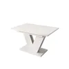 A white rectangular dining table with a V-shaped base is shown against a white background. Anteprima dell’immagine prodotto