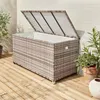 sweeek - Gartenkiste aus Polyrattan 162x82cm - Grautöne Produktbild-Vorschau 6