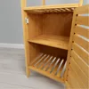 Szafka łazienkowa bambusowa z półką drzwiczki żaluzjowe Podgląd zdjęcia produktu 7