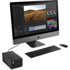 An Apple iMac computer is shown with a video editing software open on its screen, along with a LaCie external hard drive, keyboard, and mouse. Podgląd zdjęcia produktu