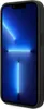A black smartphone case is shown from a side angle, displaying the phone screen with a blue abstract wallpaper. Podgląd zdjęcia produktu