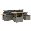 Modulares Garten-Sofa-Set 6-tlg., Poly Rattan Grau, Produktbild-Vorschau 1
