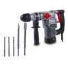 A rotary hammer drill and its accessories are displayed against a white background. Produktbild-Vorschau