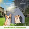 TRMLBE 2-in-1 Hundehütte L Größe Kundehütte outdoor, 130 x Produktbild-Vorschau 8