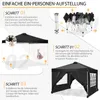 Pavillon 3x3m imperméable, pop-up pliable avec 4 parois Voir les images du produit 3