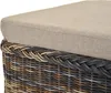 A close-up view of the top portion of a woven storage basket with a cushioned lid. Produktbild-Vorschau