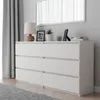 Kommode Schubladenkommode Weiß 140 cm mit 6 Schubladen Produktbild-Vorschau 3