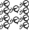 A collection of ten black earpiece headsets arranged in a grid pattern on a white background. Produktbild-Vorschau