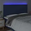 vidaXL LED Kopfteil Blau 200x5x118/128 cm Stoff Produktbild-Vorschau 3