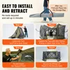 An instructional image showing the steps to set up a pop-up tent. The image is divided into four steps, each with a visual demonstration and accompanying text. Anteprima dell’immagine prodotto