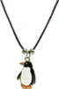 Wachskordelhalskette - Pinguin aus Metall Produktbild-Vorschau 1