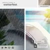 Collage showing a garden lounger in rain and by a pool, with text highlighting its features. Náhled obrázku produktu