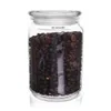 A clear glass jar filled with coffee beans, with a clear glass lid, isolated on a white background. Produktbild-Vorschau