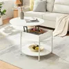 Table basse 'Kandas' avec plateau élévateur rond 70 x 49 cm Voir les images du produit 2
