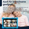 A mother and daughter are smiling, with a tablet in the foreground showing a video call. Produktbild-Vorschau