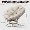 Ratanová otočná stolička s čalúneným vankúšom, okrúhly Náhľad obrázku produktu 2