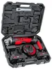 A red and black angle grinder set in a black case. Náhled obrázku produktu