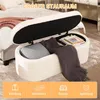 Sitzbank mit Stauraum, Schuhbank mit Sitzfläche, Teddystoff Produktbild-Vorschau 5