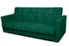 A green sofa bed shown from a three-quarter angle against a white background. Náhled obrázku produktu
