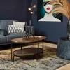 Ovaler Couchtisch Kate aus Aluminium und Eisen, Antik Produktbild-Vorschau 1